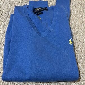 Polo by Ralph Lauren Blue V-Neck Sweater
